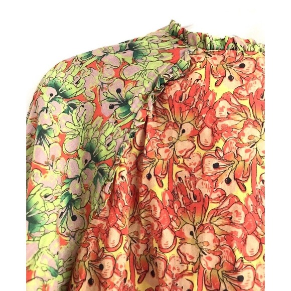 Anthropologie | Roopa Pemmaraju Tassel Vivi Floral Small Orange Peasant Top - Picture 7 of 12
